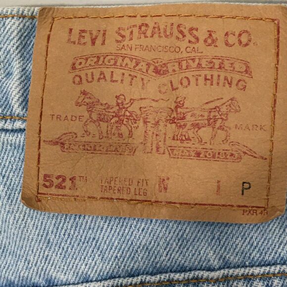 LEVIS 521 Vintage 90s Moms Jeans Tapered Leg Fit 6 Petite High Waist Light Wash - Picture 7 of 12